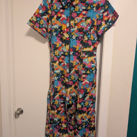 Lucy & Yak Ragan Jumpsuit in Limited Edition Nick Liefhebber Dinosaur Print - Picture 4 of 6